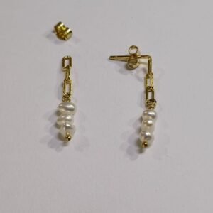 Colgantes en Plata bañado en Oro y Perlas de Rio