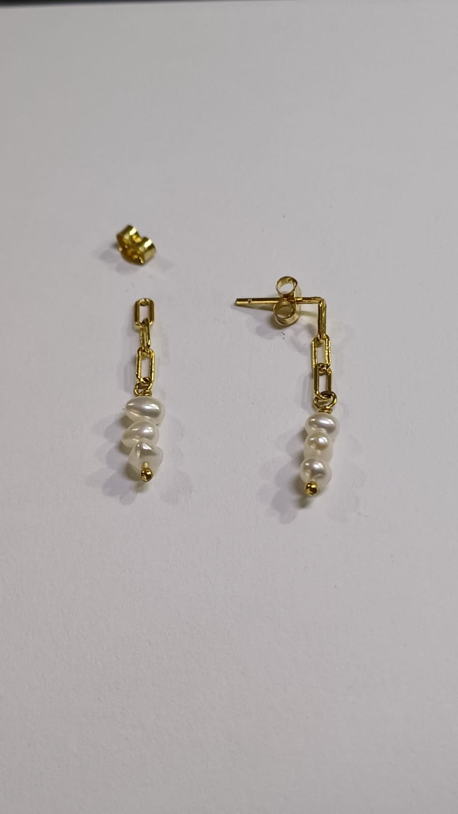 Colgantes en Plata bañado en Oro y Perlas de Rio