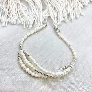 Pulsera en perlas de Rio y Plata925