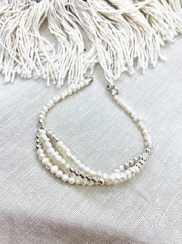 Pulsera en perlas de Rio y Plata925
