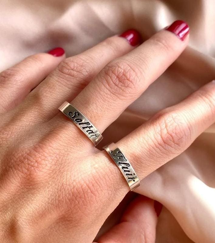 Alianza de plata lisa 925 grabada