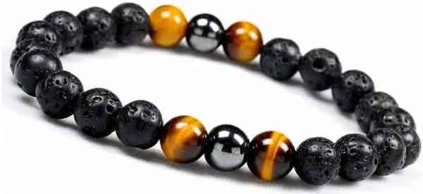 Pulsera Volcánica + Hematite Y Ojo De Tigre